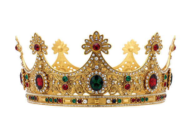 istock Isolated Ornate Golden Crown with Ruby and Emerald Jewels 2226027358