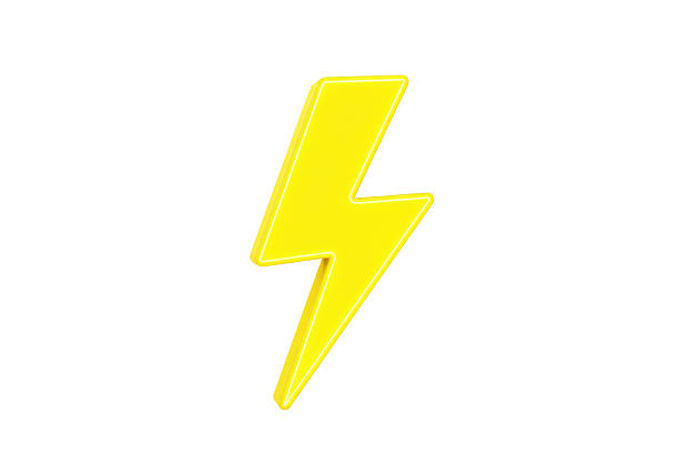 istock Isolated Vibrant Yellow Lightning Bolt Symbol 2226027807