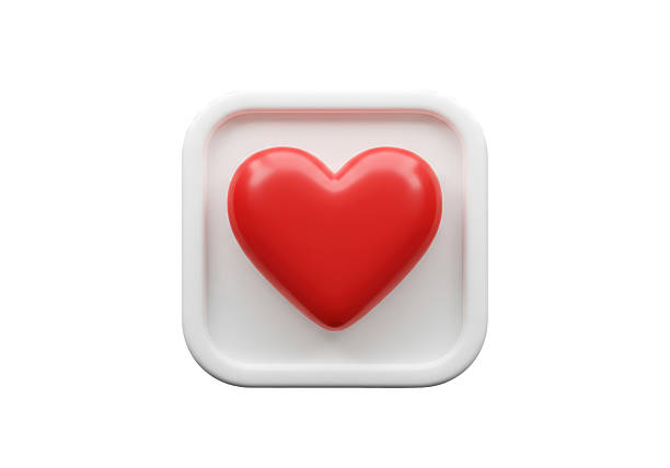 istock Isolated Red Heart Icon in White Rounded Square 2226027862