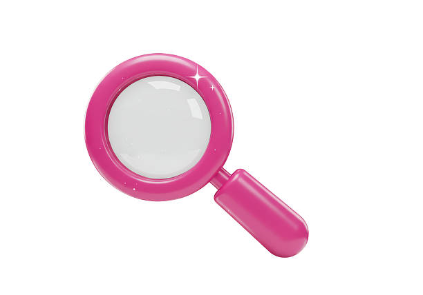 Isolated Pink Magnifying Glass Cartoon Style