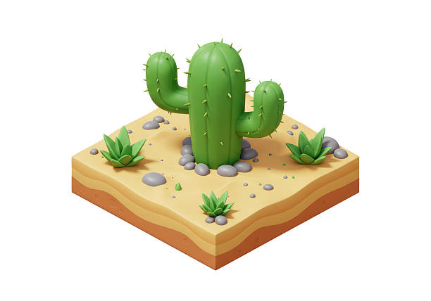 3d illustration of Ferocactus emoryi bush isolated on black background