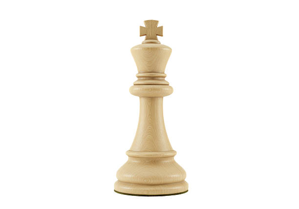 Isolated White Chess King Piece Strategic Game