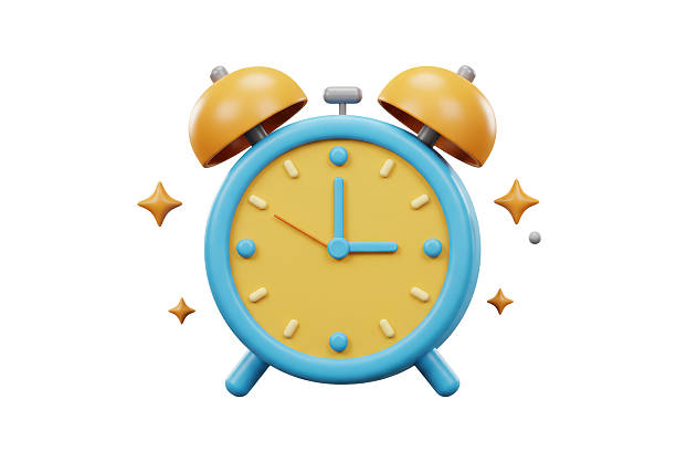 istock Isolated Classic Blue and Yellow Alarm Clock with Stars 2226029184