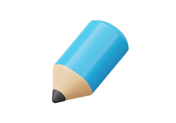 Isolated Simple Blue Pencil Icon Writing and Drawing