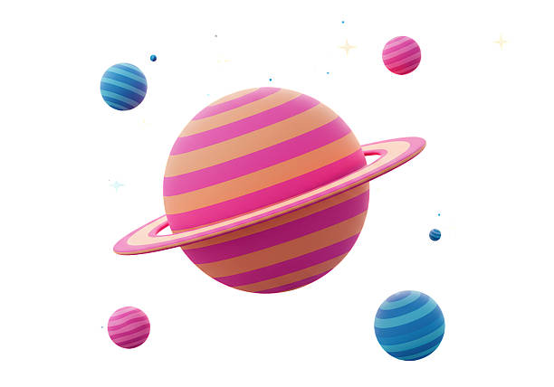 Isolated Striped Planet with Ring surrounded by Small Planets