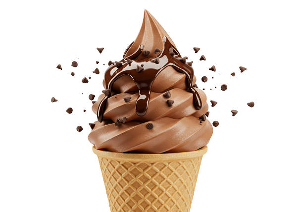 istock Isolated Decadent Chocolate Soft Serve Ice Cream Cone 2226029323