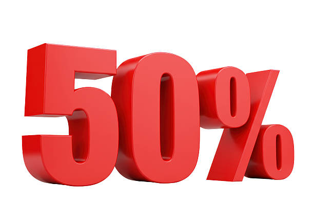 istock Isolated Bold 50 Percent Off Discount Sign in Red 2226029761