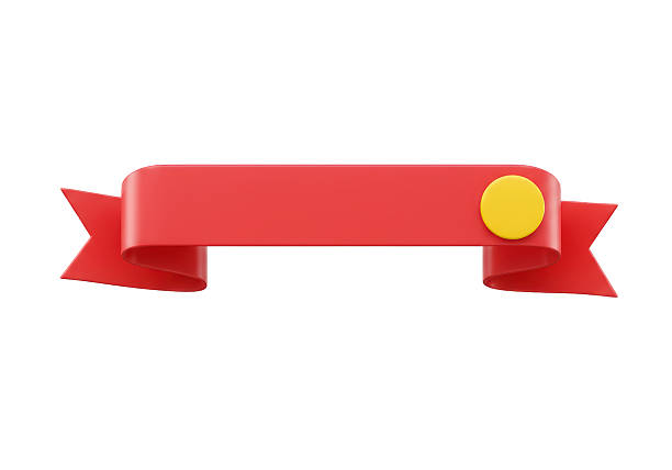 istock Isolated Red Ribbon Banner with Yellow Circle 2226030023