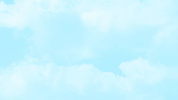 istock Blue pastel sky with white fluffy cloud. Cumulus clouds background. 2226030044