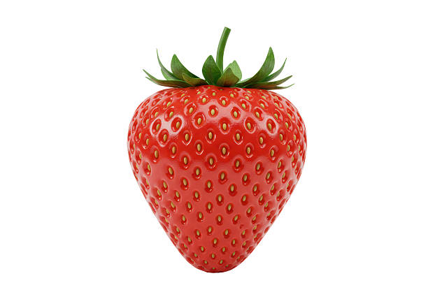 Isolated Vibrant Red Strawberry with Tiny Seeds