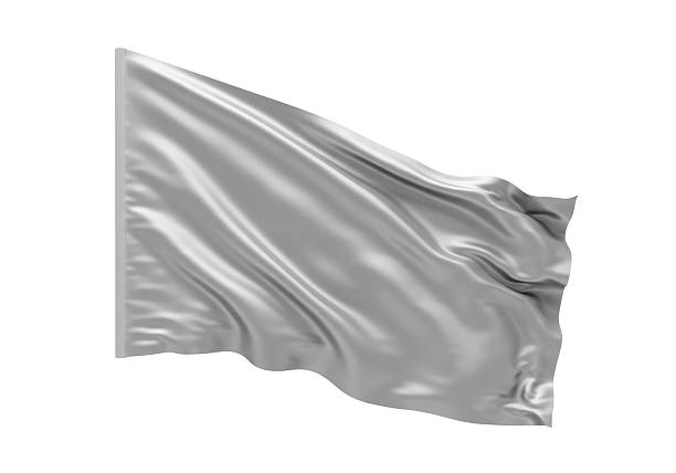 istock Isolated Silver Flag Waving Elegantly in the Wind 2226030287