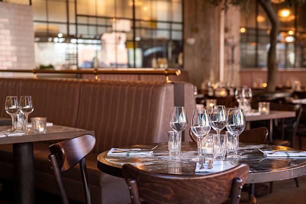 istock Elegant restaurant interior with cozy dining ambiance. 2226032217