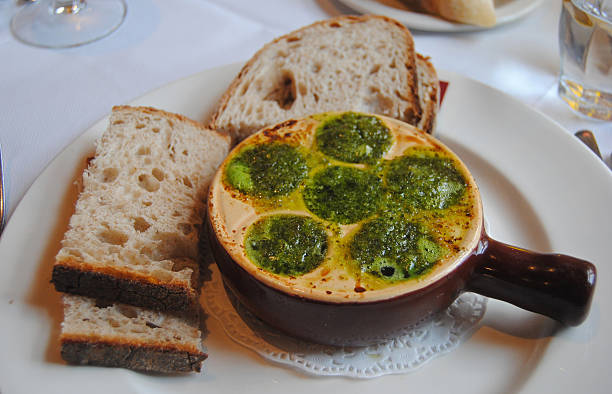 Burgundian snails with herb butter and bread