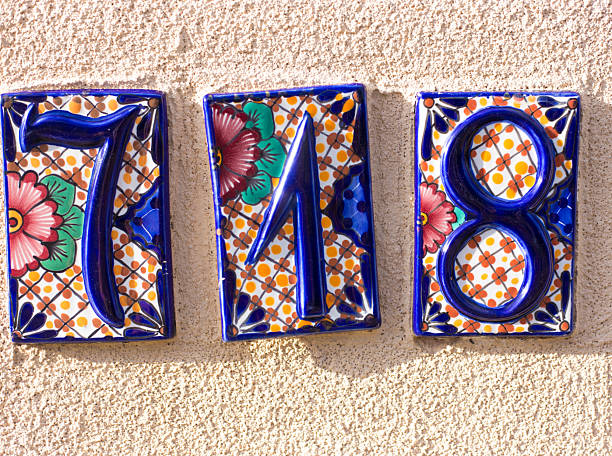 Santa Fe Style: Ceramic House Address Tiles: 718