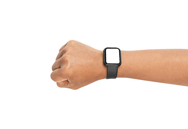 istock Close up man hand with smartwatch on isolated background, Clipping path. 2226061620
