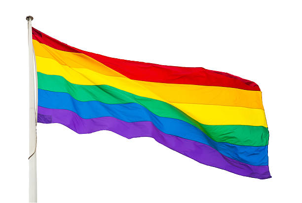 istock Colorful rainbow flag isolated on white background. 2226062498