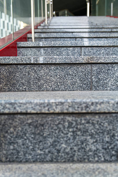 istock Clean Grey Granite Staircase Texture – Architectural Detail 2226066508