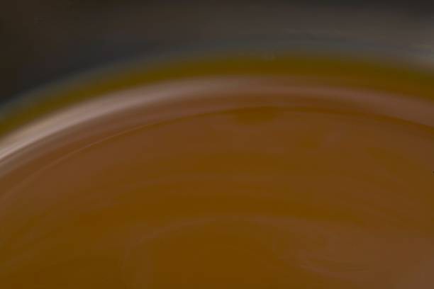 Macro close-up of creamy crema texture on hot espresso surface
