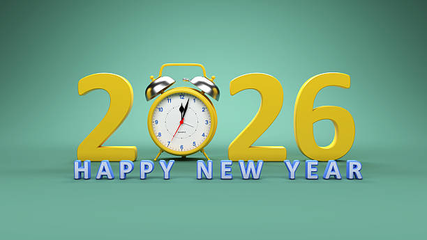 istock New Year 2026 Creative Design Concept with Alarm clock 2226080216