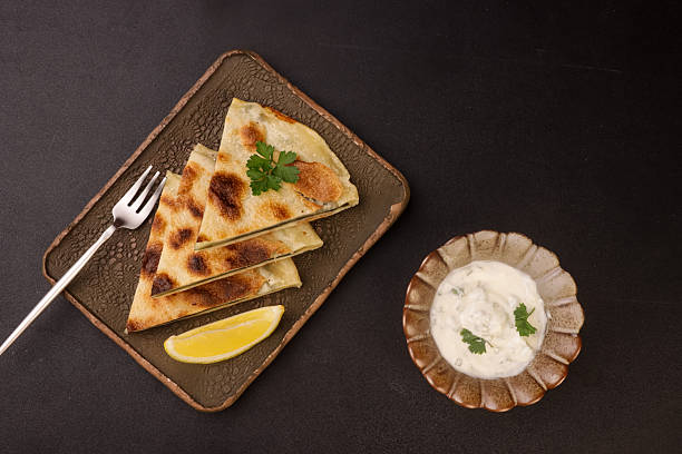 Gozleme is a Classic Turkish Flatbread, Stuffed With Spinach and Feta Cheese.