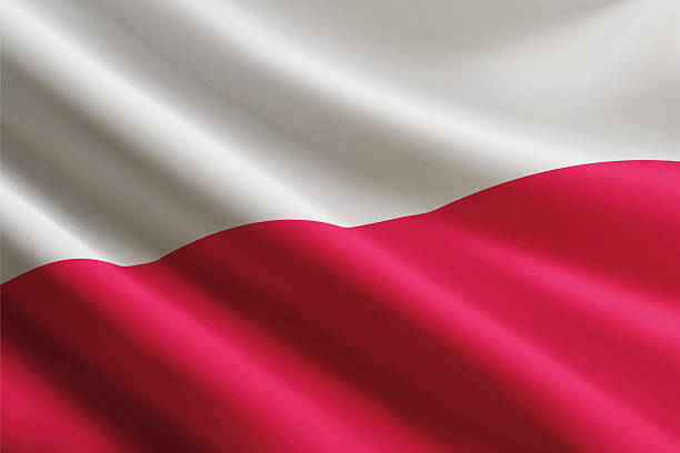 istock Poland flag waving in the wind, detailed silk texture 2226081300