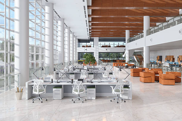 Empty cafeteria in a corporate business, Los Angeles