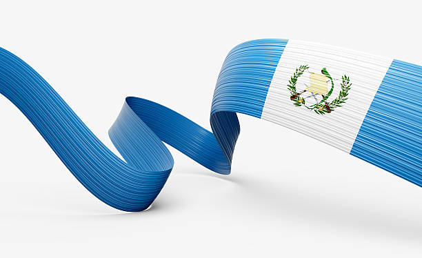 3d Flag Of Guatemala 3d Shiny Waving Guatemala Ribbon Flag On White Background 3d Illustration stock photo