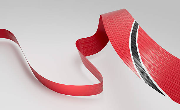 3d Flag Of Trinidad And Tobago 3d Waving Ribbon Flag Isolated On White Background 3d Illustration stock photo