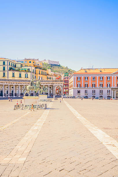 view of famous Piazza del Plebiscito, Naples Italy