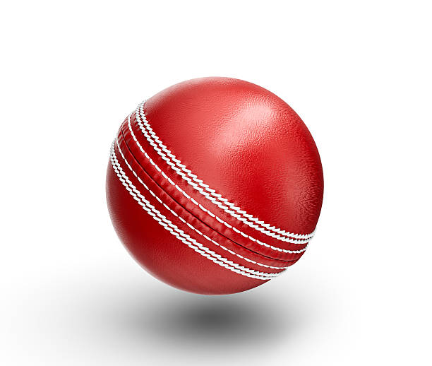 istock 3D Shiny New Test Match Leather Stitched Cricket Ball On White Background 3D Illustration 2226094748
