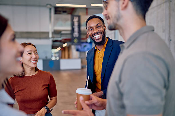 istock Diverse businesspeople chatting during coffee break in modern office 2226095903