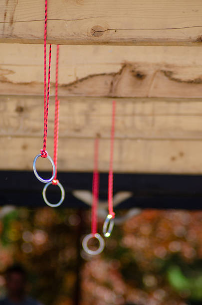 istock Outdoor gym with gymnastic rings ready for a workout. 2226096912