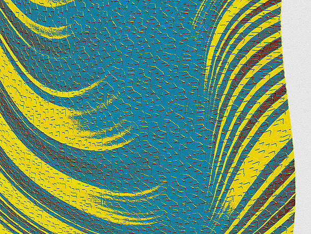 A textured abstract artwork featuring bold green and yellow colors with flowing wavy patterns, exuding a sense of modern aesthetics combined with natural inspirations.