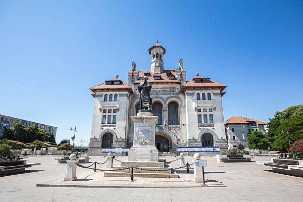 Constanta, Romania - July 17, 2025 - National History and Archaeology Museum with Ovid Statue