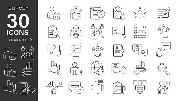 ilustrații de stoc cu set de pictograme vector de linie de top. pixel perfect. lovitură editabilă. ilustrație de stoc. simbol pictogramă, acord, analiză, listă de verificare - client