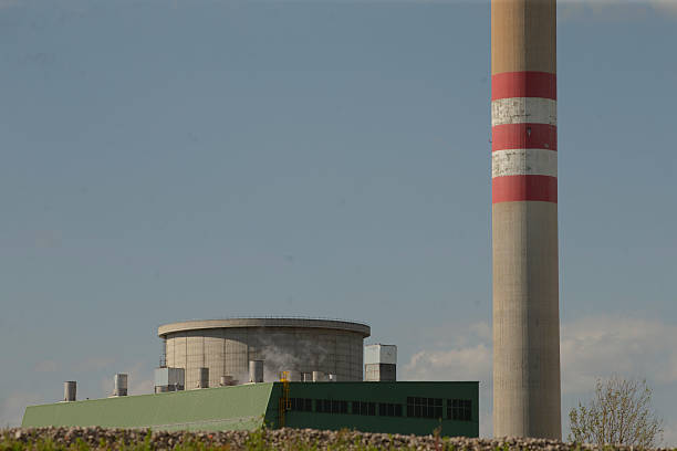 istock A large concrete chimney with prominent red and white stripes 2226118044