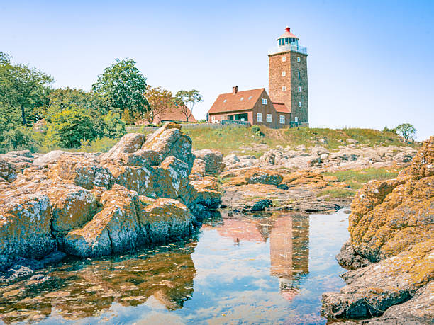istock Svaneke lighthouse on Bornholm, reflection in the water 2226120767