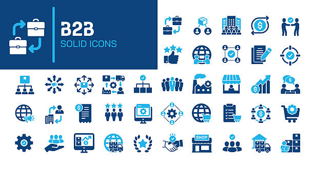 стокові ілюстрації на тему b2b гліфи, суцільні іконки. містить колекцію твердих значків маркетингу, бізнесу, роздрібної торгівлі, продажу, продукту, ланцюга поставок. в� - бізнес