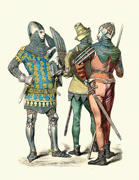 Fashions of Medieval Germany, Knights and soldiers, 14th Century.  Rudolph von Sachsenhausen