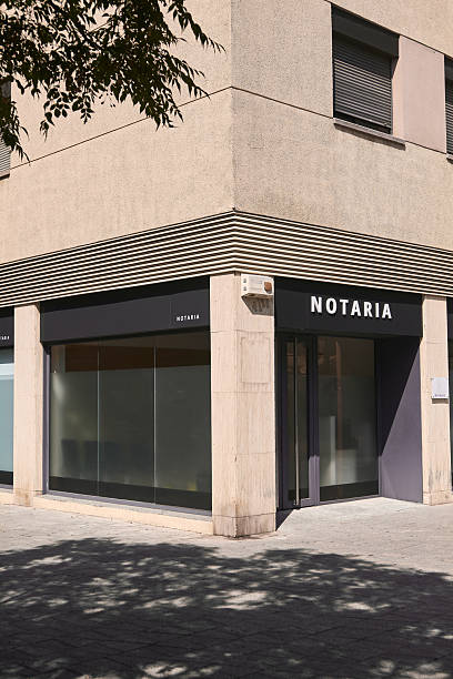 istock Empty street with a notary building 2226128852
