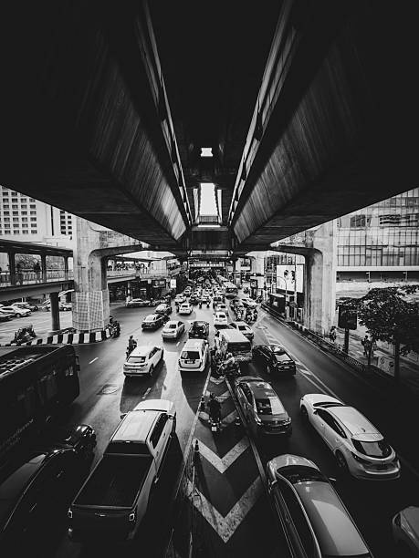 Heavy traffic on Rama I Road in Bangkok, Thailand (March 2025)