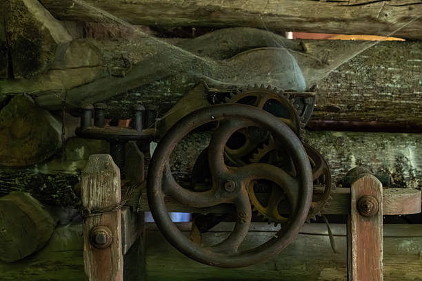 istock Old Iron wheel and gears 2226139003