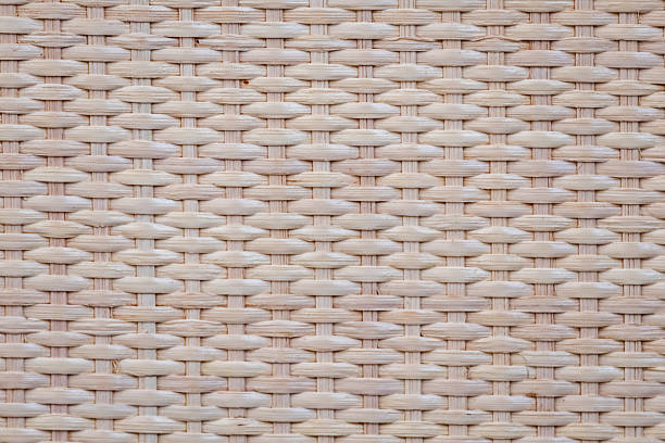 texture of wooden wicker fence close up