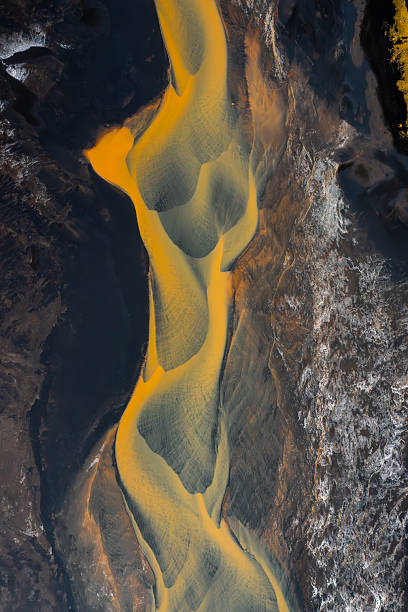 istock Aerial View of Iceland's Rhythmic Riverbeds 2226158357
