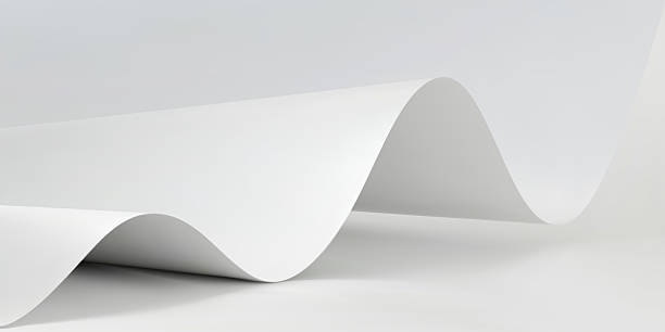 istock Simple curved white paper sheet background. 3d render curved edge of white paper in a minimalist design. vector illustration. 2226160074