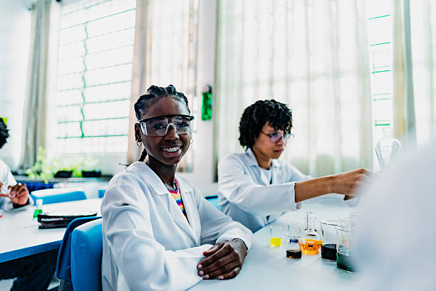 istock Portrait of a student during a class with scientific experiments in the laboratory. 2226160585