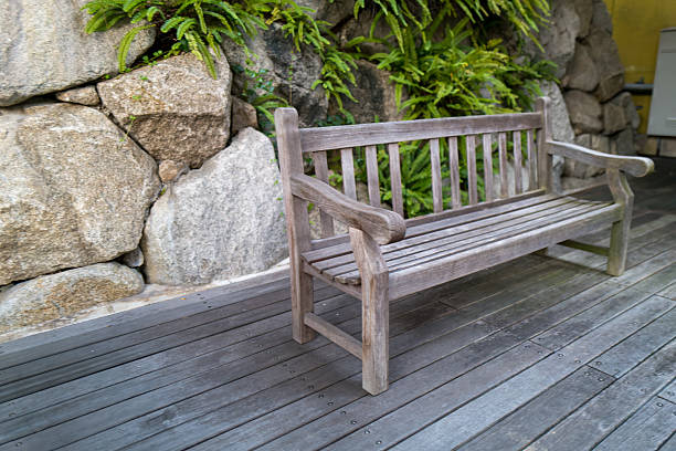 Garden Bench Blending with Nature