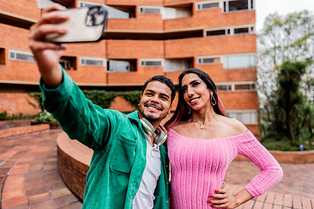 istock Young friends taking a selfie outdoors 2226174730