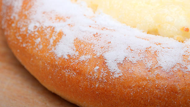 Soft and sweet bread topped with powdered sugar