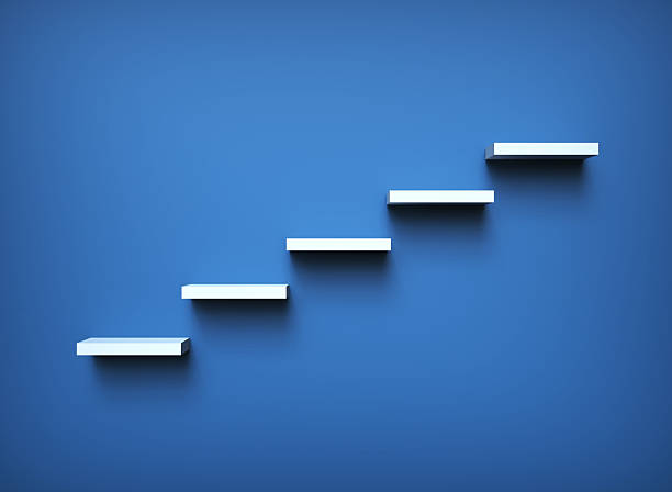 Stairs Rendered on the Blue Wall
